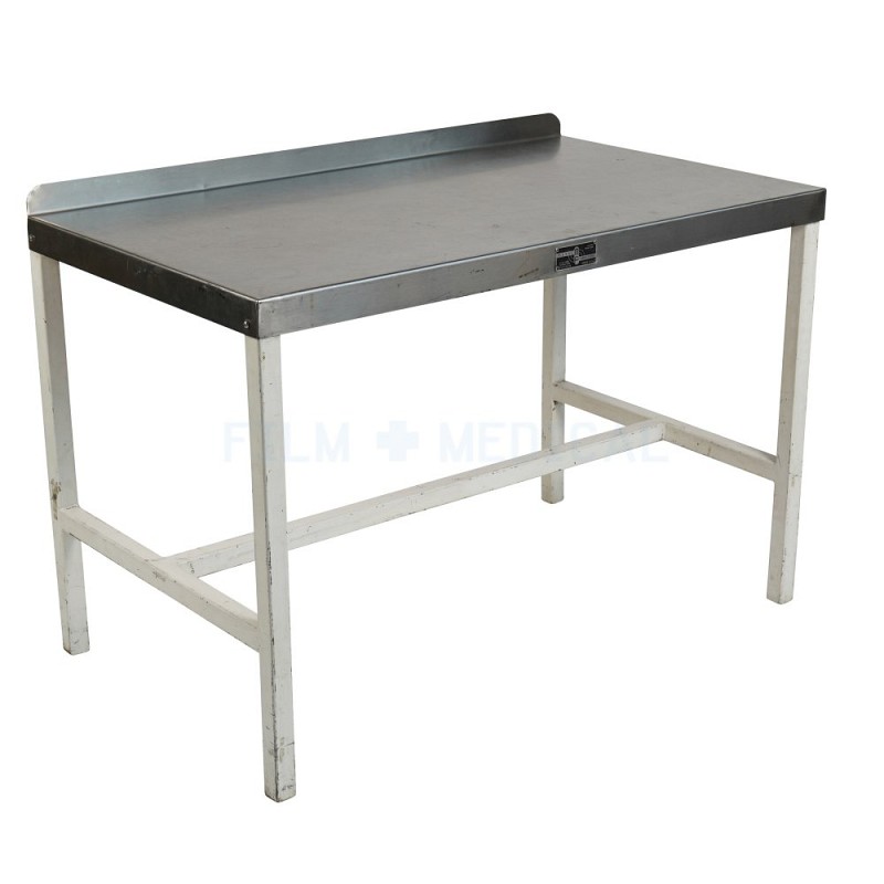 Steel Lab Table with White Legs 